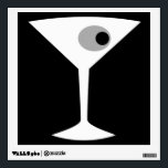Film Noir Martini Glass Wall Decal<br><div class="desc">This Film Noir Martini Glass Wall Decal features a black background and the image of a white silhouette of a martini glass. Inside the glass is a glorious grey olive with a black pimento. This is a fun Wall Decal for everyone who wishes they were a character in a classic...</div>