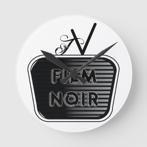 Film Noir Round Clock