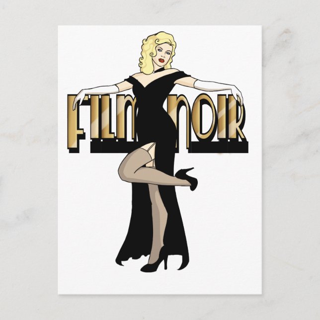Film Noir Silver Screen Pinup Postcard (Front)