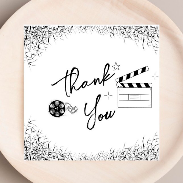 Film Noir - White - Bridal/Couples Thank You Card (Creator Uploaded)