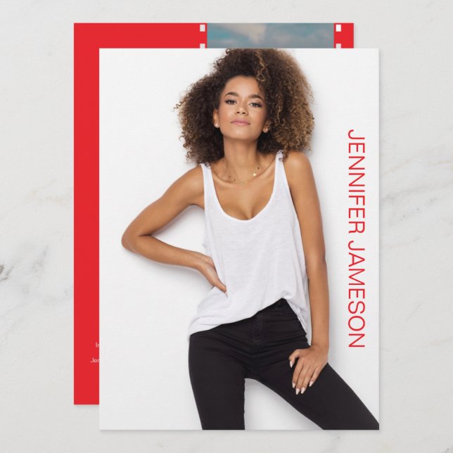 Film Photo Actor Model Promo Flip Card | QR Code (Front/Back)