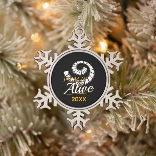 Film Photography _ Film is Alive Photographer Snowflake Pewter Christmas Ornament