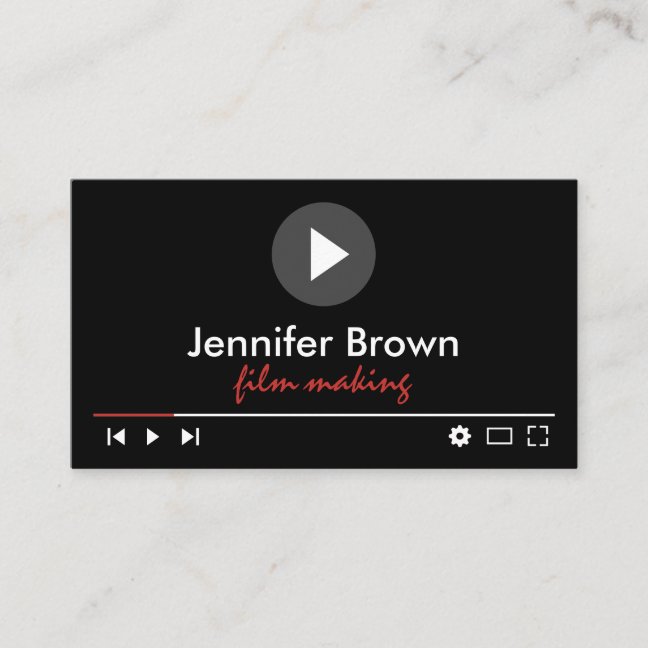 Film Production Editor Youtuber Video Director Business Card