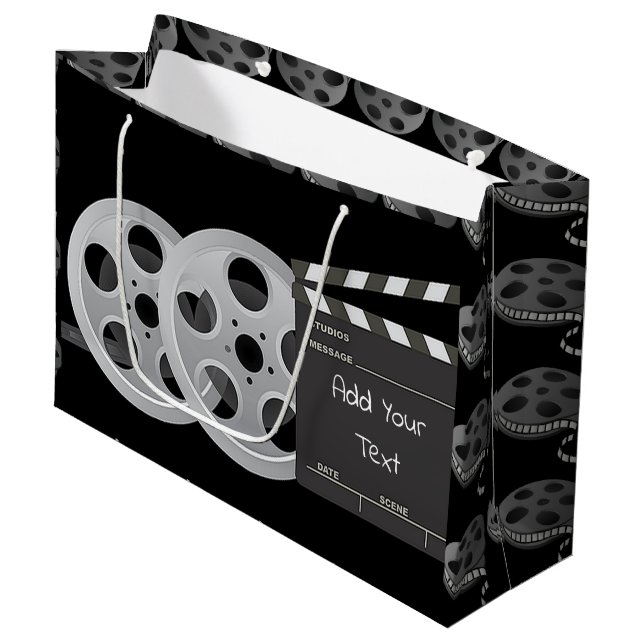 Film Reel, Clapperboard Large Gift Bag (Front Angled)