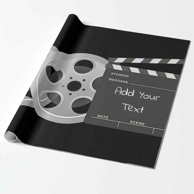 Film Reel, Clapperboard Wrapping Paper (Unrolled)