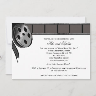 Film Reel in Black and White Party Invitation