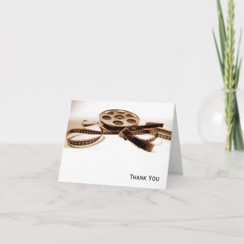 Film Reel in Sepia Tones Background Thank You Card