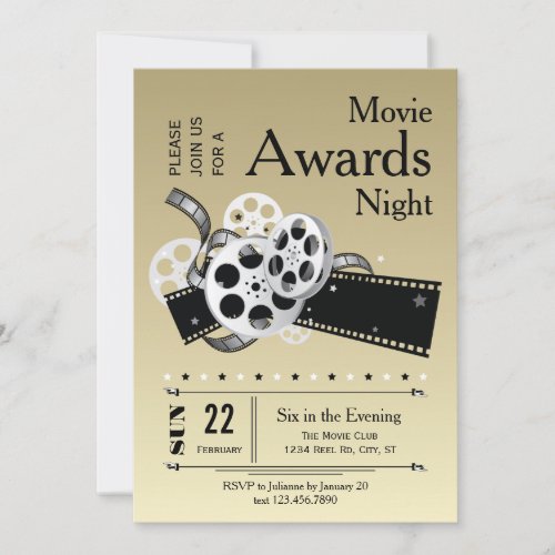 Film Reel Movie Awards Party Invitation