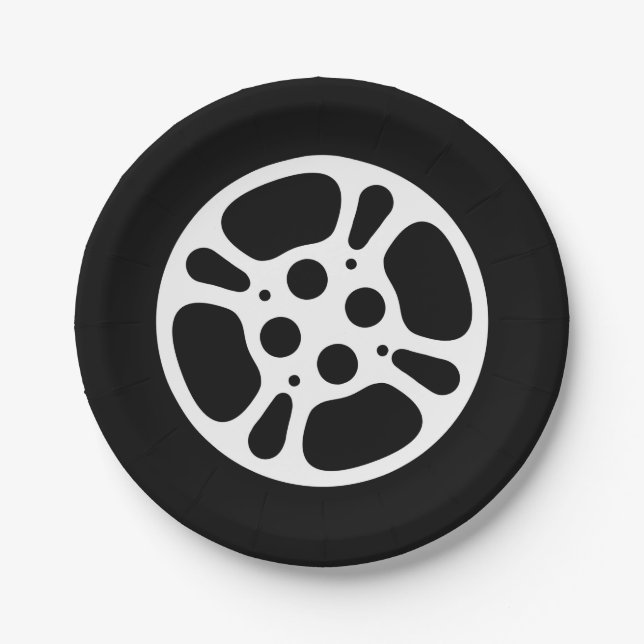 Film Reel Movie Night Paper Plates (Front)
