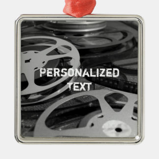 Film Reel / Movie Reel Custom Name Metal Ornament