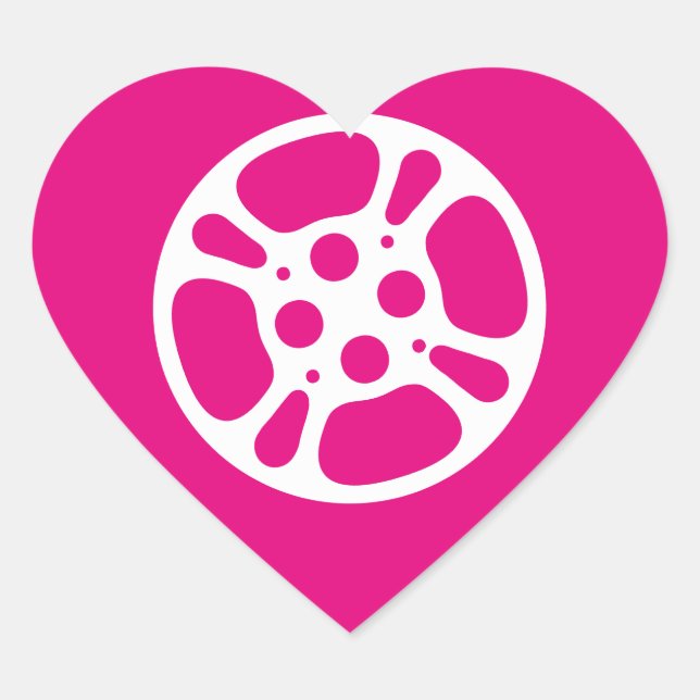 Film Reel / Movie Reel Heart Sticker (Front)