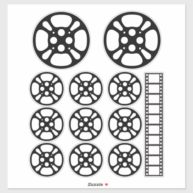 Film Reel / Movie Reel Temporary Tattoo Sticker (Sheet)