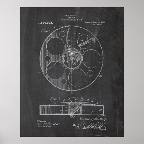 Film Reel Patent Poster