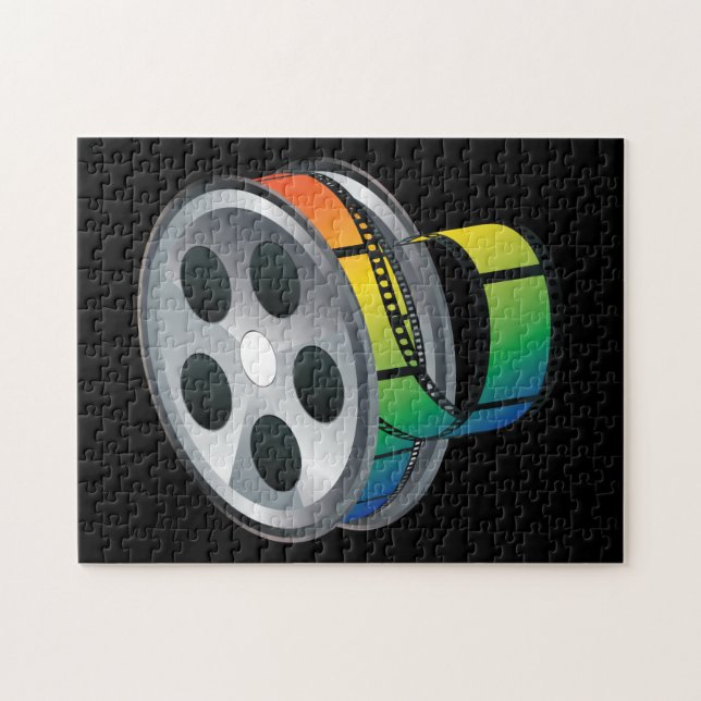 Film reel with colorful tape jigsaw puzzle (Horizontal)