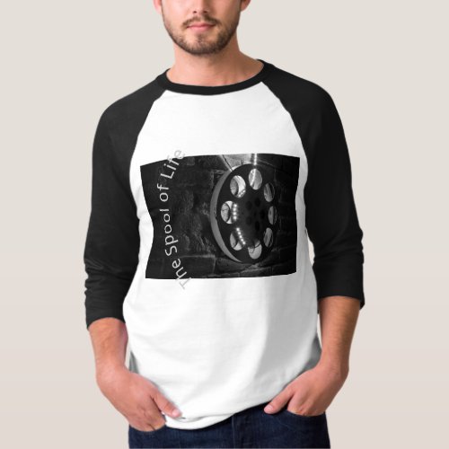 Film Spool Basic 34 Sleeve Raglan Mens T_Shirt