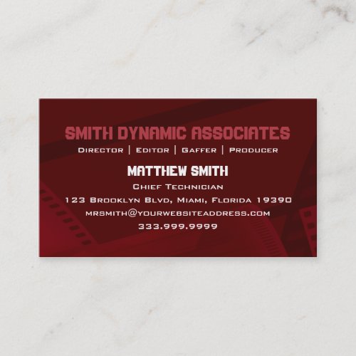 Film Spring Red Business Card