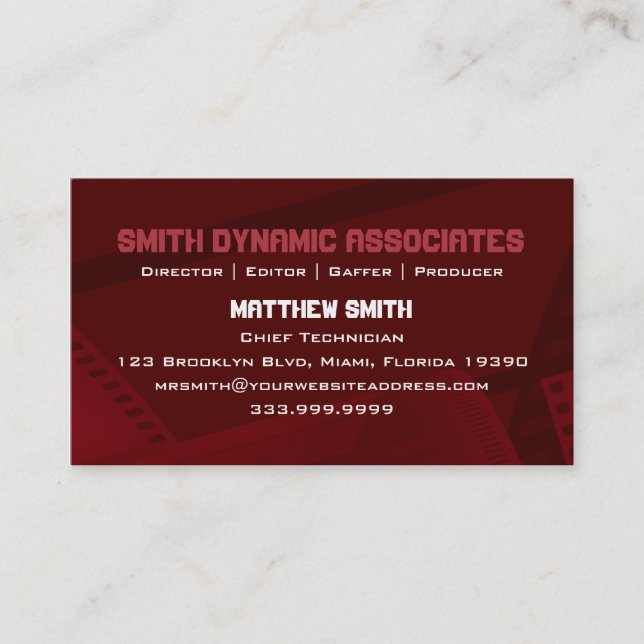 Film Spring Red Business Card (Front)
