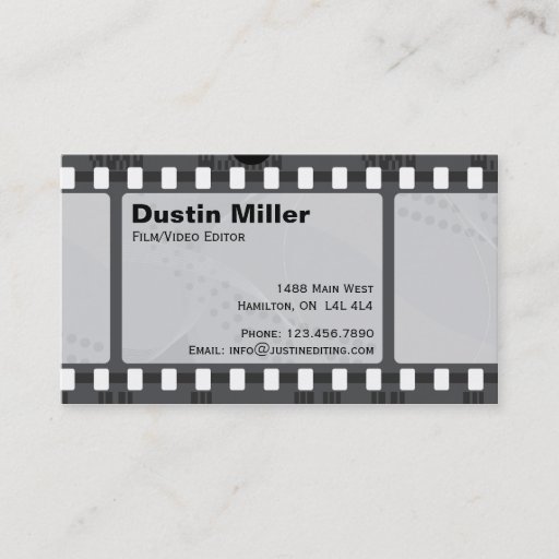 Customizable Film Strip - Black Business Card Templates
