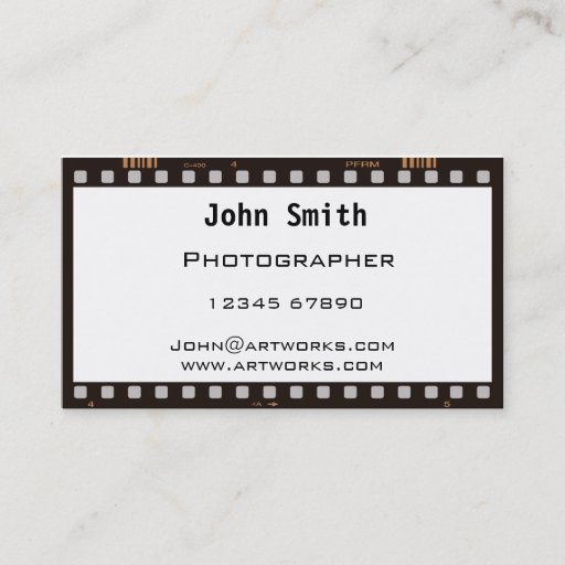 Customizable Film strip business card templates
