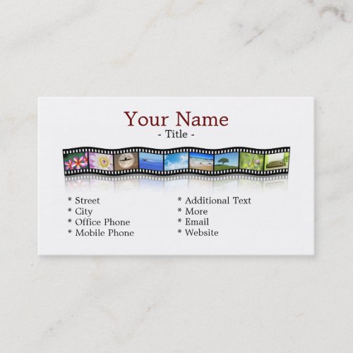 Film strip business card template