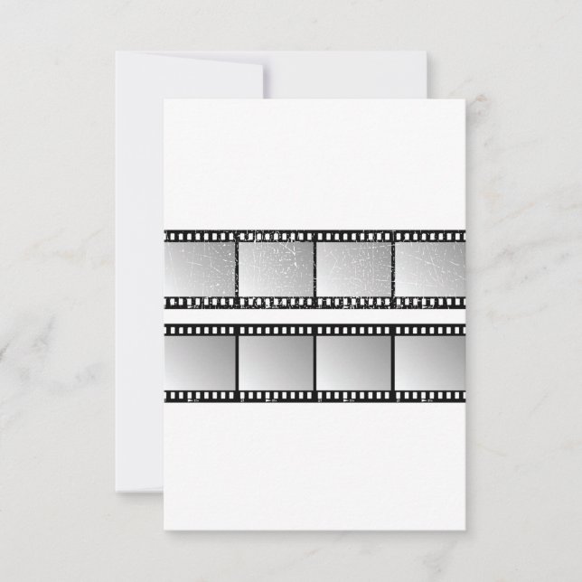 Film Strip Frames Black and White Invitation (Front)