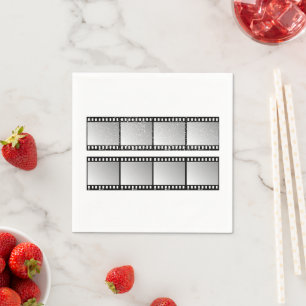 Film Strip Frames Black and White Napkins