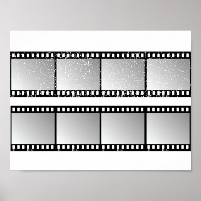 Film Strip Frames Black and White Poster (Front)