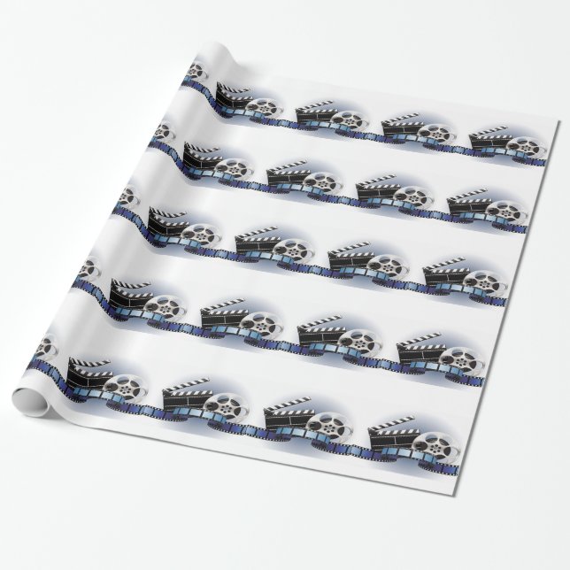 Film Strip Gift Wrapping Paper (Unrolled)