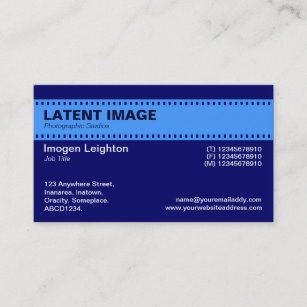 Film Strip Header - Baby Blue with Dp Navy Business Card