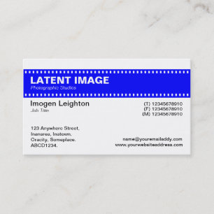 Film Strip Header - Blue and White Business Card