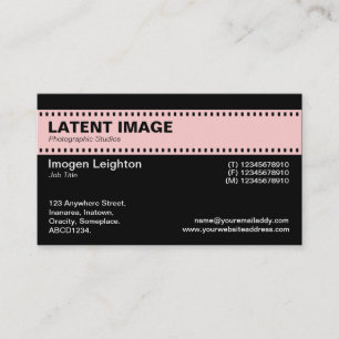 Film Strip Header - Faded Pink and Black Business Card