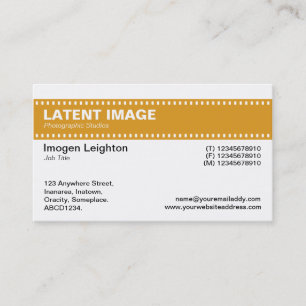 Film Strip Header - Golden and White Business Card