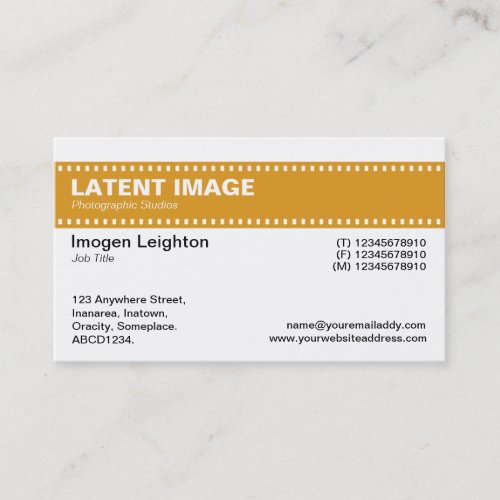 Film Strip Header _ Golden and White Business Card