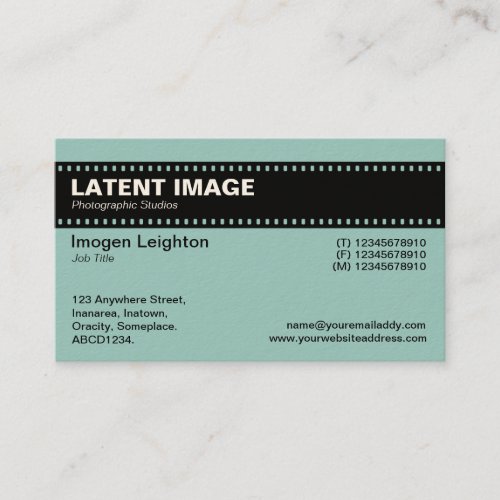 Film Strip Header _ Lt Blue Green Cream Business Card