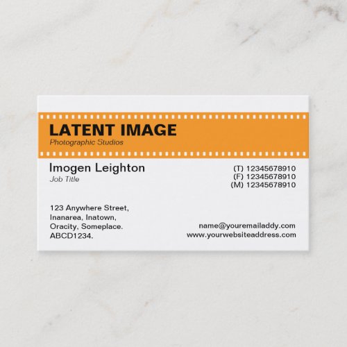 Film Strip Header _ Lt Orange and White Business Card