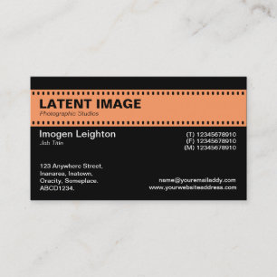 Film Strip Header - Peach and Black Business Card