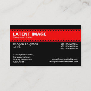 Film Strip Header - Red with Black Business Card