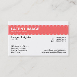 Film Strip Header - Tropical Pink and White Business Card