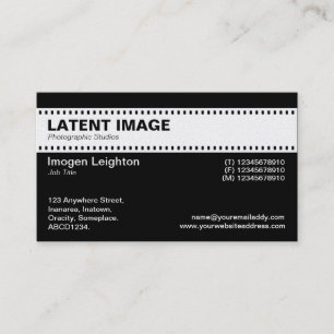 Film Strip Header - White with Black (Gold) Business Card