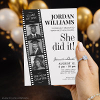 Film Strip Invite, Hollywood Custom Graduation