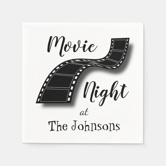 Film Strip Movie Night Custom Napkins (Front)