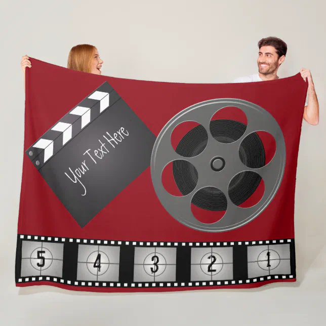 Film Strip Movie Reel Clapperboard Fleece Blanket Zazzle