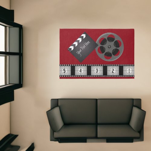 Film Strip Movie Reel Clapperboard Rug