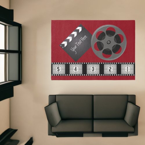 Film Strip Movie Reel Clapperboard Rug