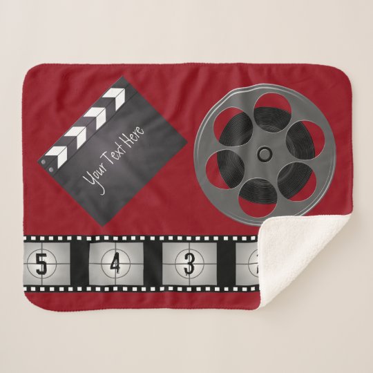Film Strip Movie Reel Clapperboard Sherpa Blanket