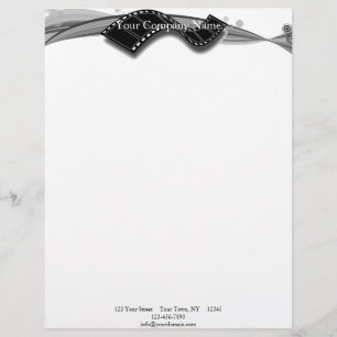 Film Strip on Black and White Ribbon Letterhead