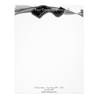 Film Strip on Black and White Ribbon Letterhead