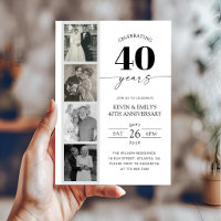 FIlm Strip Photo 40th Anniversary Invitation