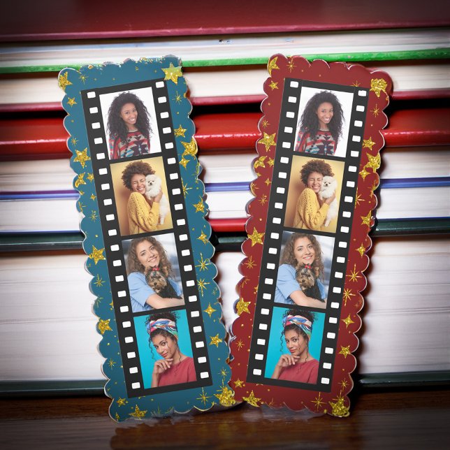 Film Strip Photo Booth Gold Glitter Stylish  Bookmarks (Film Strip Photo Booth Gold Glitter Stylish Bookmarks is great to use with your books and photos. )