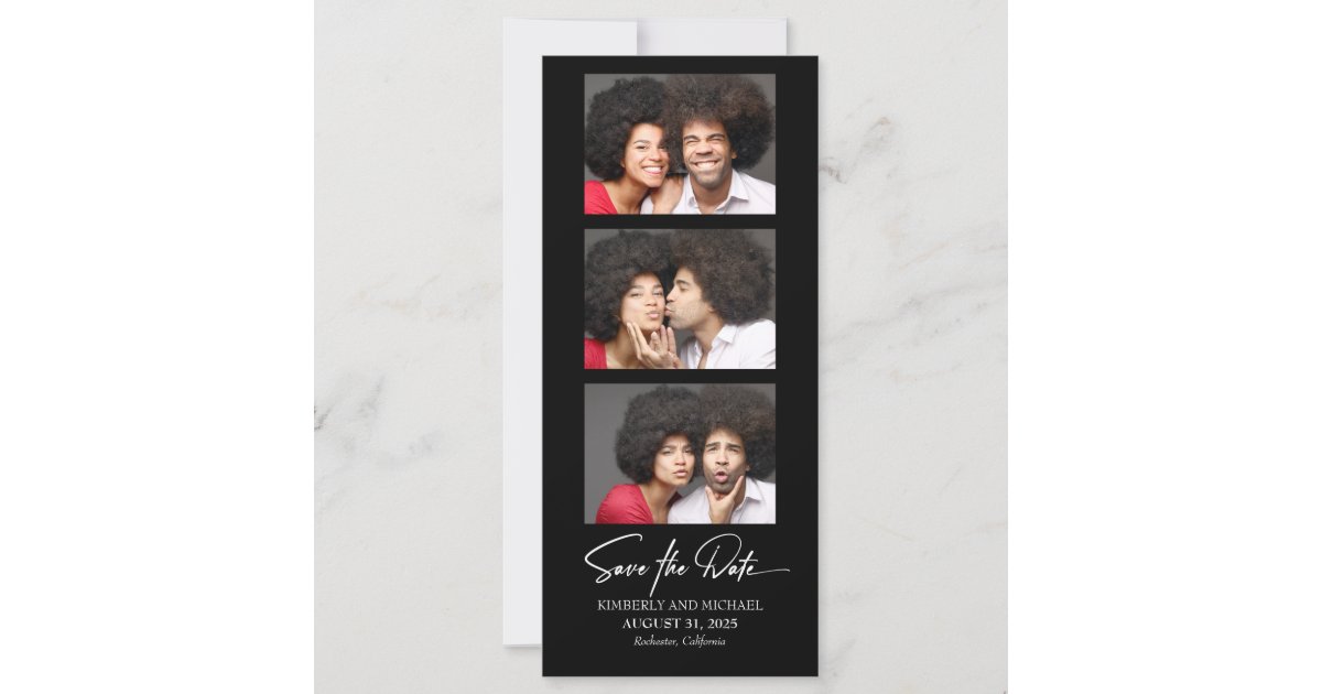 Film Strip Photo Booth Photos Funny Save The Date Zazzle